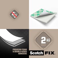 Scotch FIX™ INTERIOR doppelseitige Klebepads für max. 2,0 kg, 25,0 x 25,0 mm, 16 St.