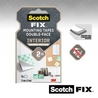 Scotch FIX™ INTERIOR doppelseitige Klebepads für max. 2,0 kg, 25,0 x 25,0 mm, 16 St.