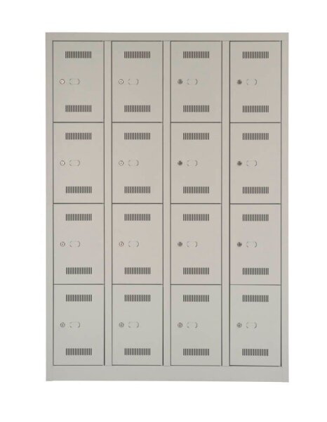 BISLEY Schließfachschrank MonoBloc ML11Q4 lichtgrau ML11Q4645, 16 Schließfächer 118,3 x 50,0 x 170,0 cm
