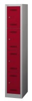 BISLEY Schließfachschrank MonoBloc ML03S4 lichtgrau, kardinalrot ML03S4506, 4 Schließfächer 32,2 x 50,0 x 170,0 cm