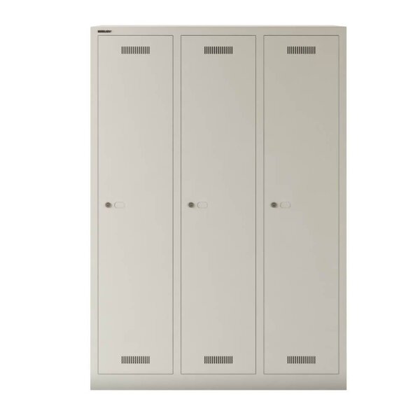 BISLEY Spind MonoBloc MLD12T1 lichtgrau MLD12T1645, 3 Schließfächer 120,0 x 50,0 x 170,0 cm