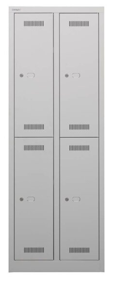 BISLEY Spind MonoBloc ML06D2 lichtgrau ML06D2645, 4 Schließfächer 61,0 x 50,0 x 170,0 cm