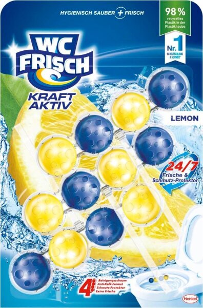 WC FRISCH KRAFT AKTIV WC-Duftspüler Lemon, 3x 50,0 g