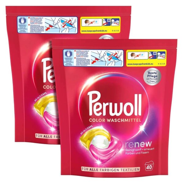 Perwoll All-in-1 CAPS renew Waschmittel Caps, 2x 40 St.