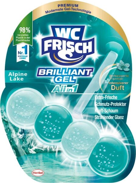 WC FRISCH BRILLIANT GEL All in 1 WC-Duftspüler Alpine Lake, 42 g