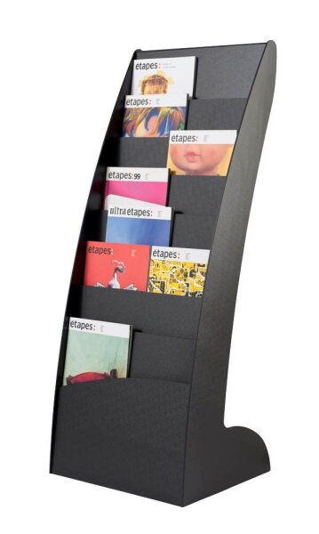 PAPERFLOW Prospektständer Courbo schwarz DIN A3, DIN A4 44,3 x 35,0 x 108,3 cm, 1 St.