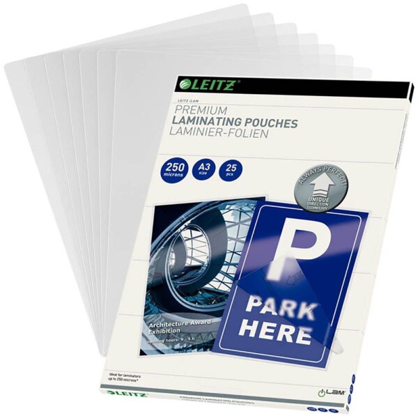 LEITZ Laminierfolien UDT glänzend für A3 250 micron, 25 St.