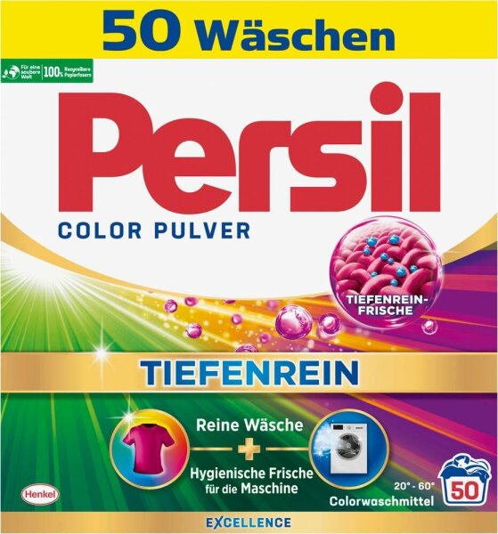 Persil COLOR PULVER TIEFENREIN Waschmittel Pulver, 3 kg