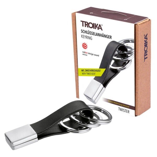 TROIKA® Schlüsselanhänger TWISTER schwarz