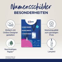 AVERY Zweckform Namensschilder mit Textilband 10,5 x 14,8 cm, 3 Blatt
