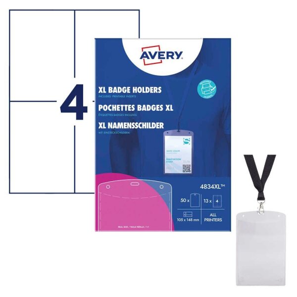 AVERY Zweckform XL Namensschilder 10,5 x 14,8 cm, 13 Blatt