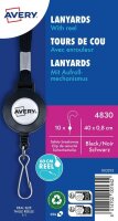 AVERY Zweckform Lanyards 4830, Federhaken, schwarz, 10 St.