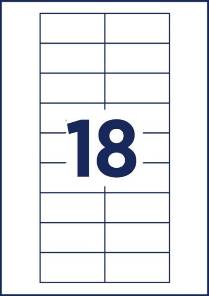 AVERY Zweckform Namensetiketten weiß 65,0 x 30,0 mm, 10 Blatt