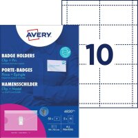 AVERY Zweckform Namensschilder mit Kombiklemme 90 x 54,0...