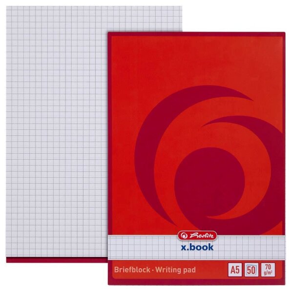 herlitz Briefblock x-book DIN A5 kariert, 1 St.