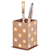 herlitz Stiftehalter Pure Glam braun mit metallic Punkten...