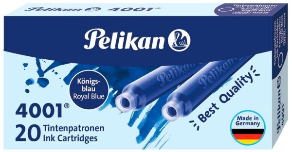 Pelikan Tintenpatronen für Füller 4001® königsblau, 20 St.