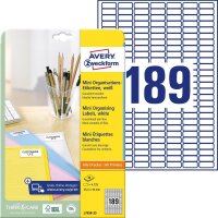 AVERY Zweckform Etiketten L7658-25 weiß 25,4 x 10,0 mm, 25 Blatt