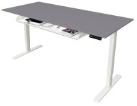 Kerkmann Move 3 elektrisch höhenverstellbarer Schreibtisch grafit rechteckig, T-Fuß-Gestell weiß 160,0 x 80,0 cm