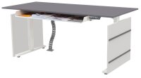 Kerkmann Move 3 elektrisch höhenverstellbarer Schreibtisch grafit rechteckig, T-Fuß-Gestell weiß 160,0 x 80,0 cm