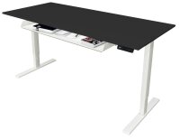 Kerkmann Move 3 elektrisch höhenverstellbarer Schreibtisch anthrazit rechteckig, T-Fuß-Gestell weiß 160,0 x 80,0 cm