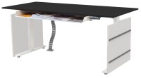 Kerkmann Move 3 elektrisch höhenverstellbarer Schreibtisch anthrazit rechteckig, T-Fuß-Gestell weiß 160,0 x 80,0 cm