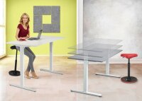 Kerkmann Move 3 elektrisch höhenverstellbarer Schreibtisch weiß rechteckig, T-Fuß-Gestell weiß 180,0 x 80,0 cm