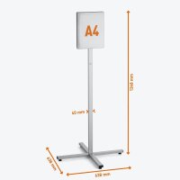 DURABLE Infoständer INFO STAND OUTDOOR silber DIN A4 63,8 x 63,8 x 134,8 cm, 1 St.