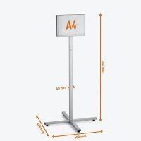 DURABLE Infoständer INFO STAND OUTDOOR silber DIN A4 63,8 x 63,8 x 134,8 cm, 1 St.