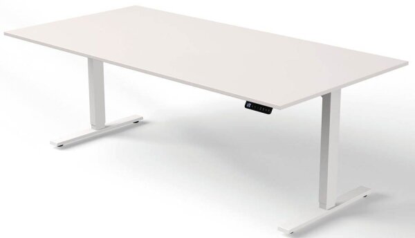 Kerkmann Move 3 elektrisch höhenverstellbarer Schreibtisch weiß rechteckig, T-Fuß-Gestell weiß 200,0 x 100,0 cm