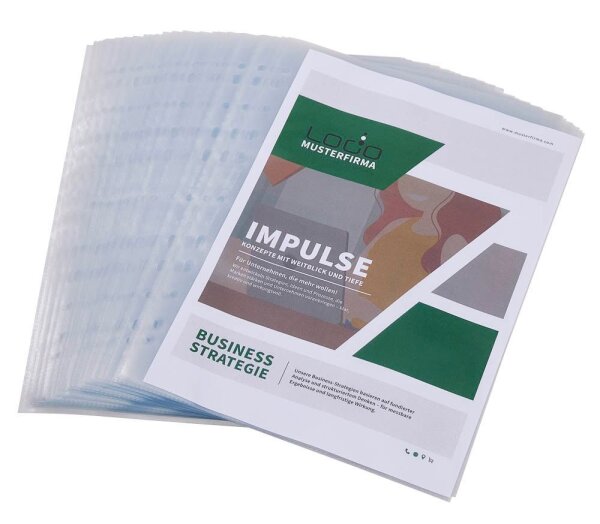 DURABLE Prospekthüllen PREMIUM Recycling DIN A4 transparent genarbt 0,08 mm, 40 St.