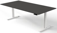 Kerkmann Move 3 elektrisch höhenverstellbarer Schreibtisch anthrazit rechteckig, T-Fuß-Gestell weiß 200,0 x 100,0 cm