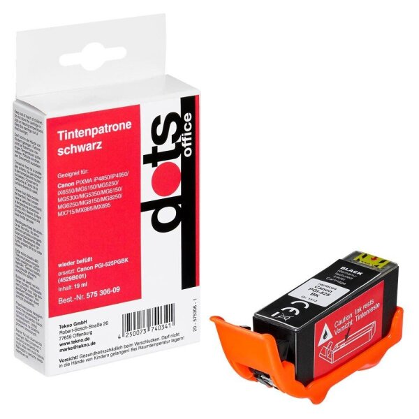 dots  schwarz Druckerpatrone kompatibel zu Canon PGI-525 BK