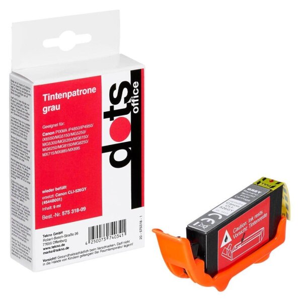 dots  grau Druckerpatrone kompatibel zu Canon CLI-526 GY