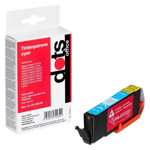 dots  cyan Druckerpatrone kompatibel zu Canon CLI-581 C XXL