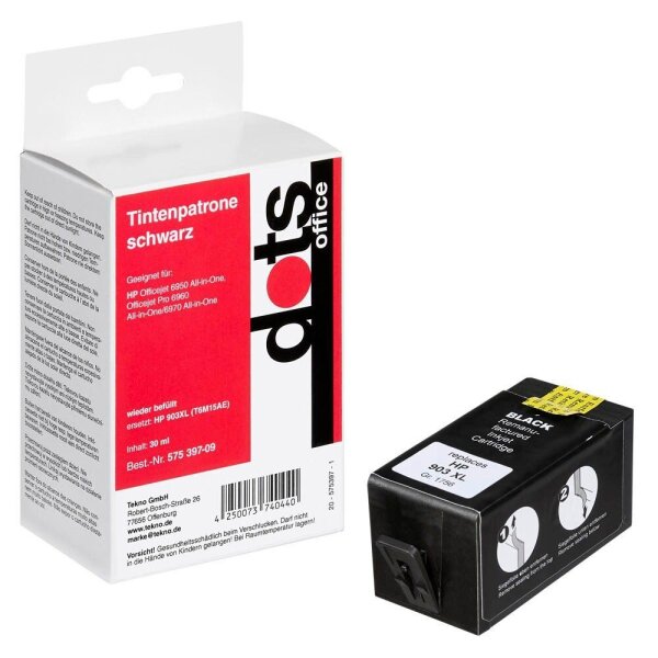 dots  schwarz Druckerpatrone kompatibel zu HP 903XL (T6M15AE)