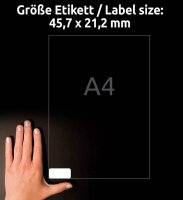 AVERY Zweckform Adressetiketten L7636-25 weiß 45,7 x 21,2 mm, 25 Blatt