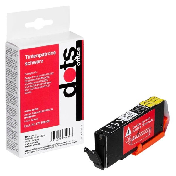 dots  schwarz Druckerpatrone kompatibel zu Canon CLI-551 XL BK
