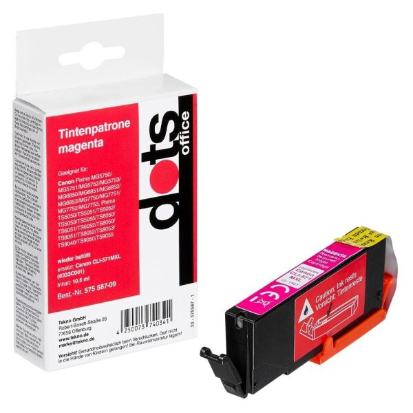 dots  magenta Druckerpatrone kompatibel zu Canon CLI-571 XL M