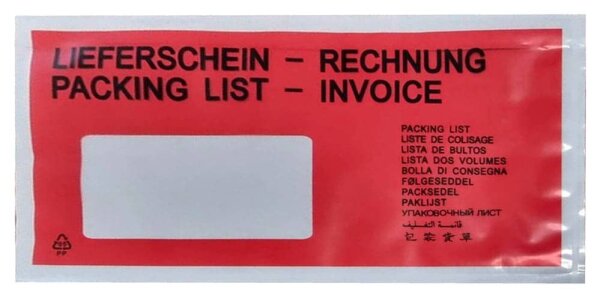 LMG Lieferscheintaschen Kunststoff DIN kurz 1.000 St.