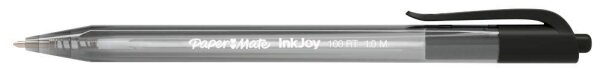 PaperMate Kugelschreiber InkJoy 100 RT schwarz/transparent, Schreibfarbe: schwarz, 1 St.