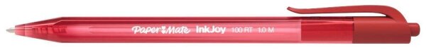 PaperMate Kugelschreiber InkJoy 100 RT rot/transparent, Schreibfarbe: rot, 1 St.