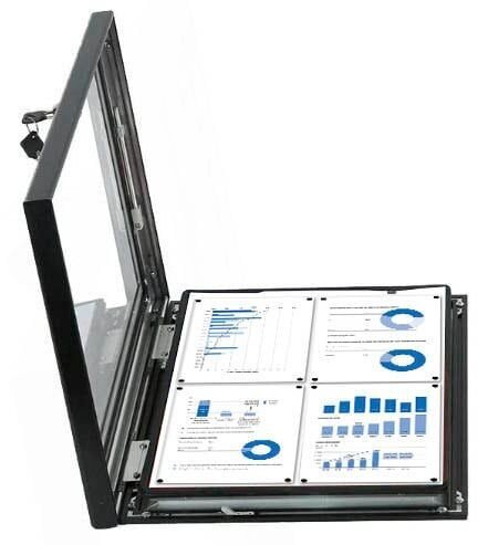 LMG Schaukasten grau 4x DIN A4 42,0 x 4,5 x 59,4 cm, 1 St.