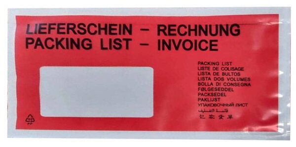 LMG Lieferscheintaschen Kunststoff DIN lang 1.000 St.