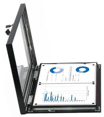 LMG Schaukasten grau 2x DIN A4 29,7 x 4,5 x 42,0 cm, 1 St.