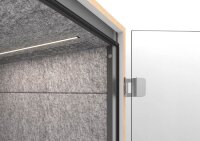 HAMMERBACHER SilentSpace Telefonbox grau 1 Fachboden mit Beleuchtung