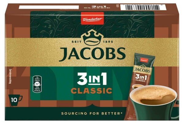 JACOBS 3in1 Classic Instantkaffee, 10 St.