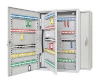 WEDO Schlüsselkasten lichtgrau mit 150 Haken, Sicherheitsschloss, 38,0 x 14,0 x 55,0 cm, 1 St.