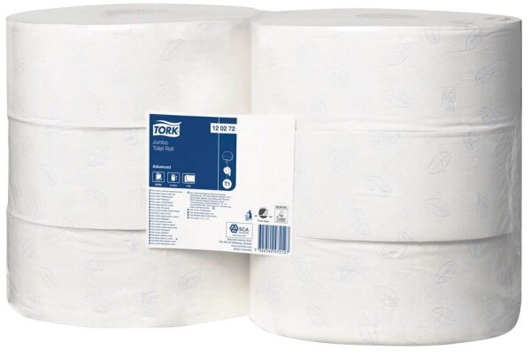 TORK Toilettenpapier T1 Advanced 2-lagig Recyclingpapier, 6 Rollen