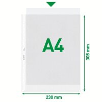 LEITZ Prospekthüllen 4790 DIN A4 transparent genarbt 0,085 mm, 100 St.
